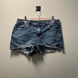Aerie High Waist Blue Denim Shorts
